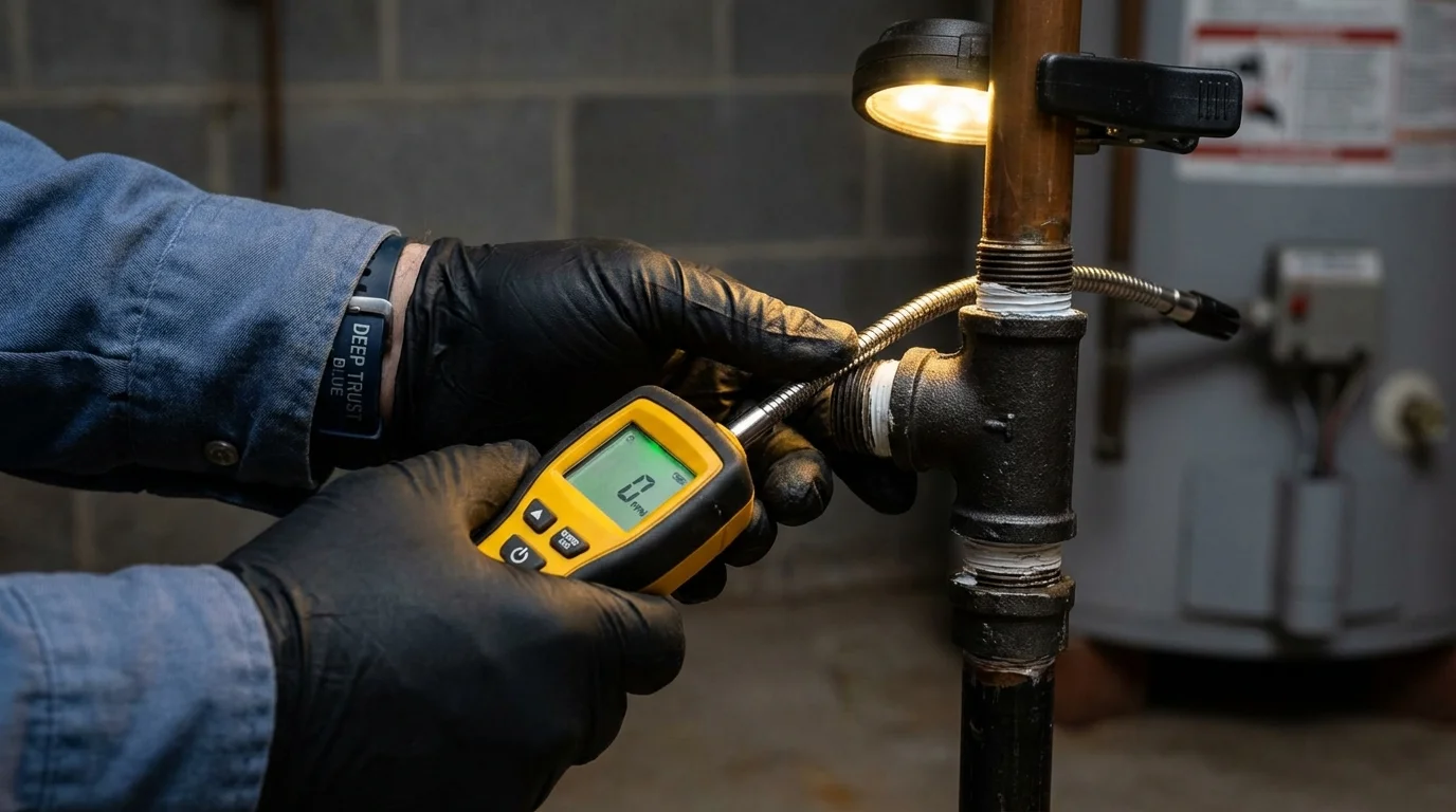 Gas leak detection with electronic sniffer by Johns Plumbing LLC in Bodfish